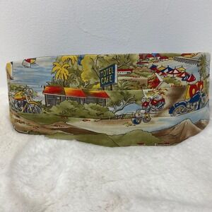 Vintage Motorcycle Route 66 / 25 Novelty Print Cummerbund Waistband‎ Adjustable